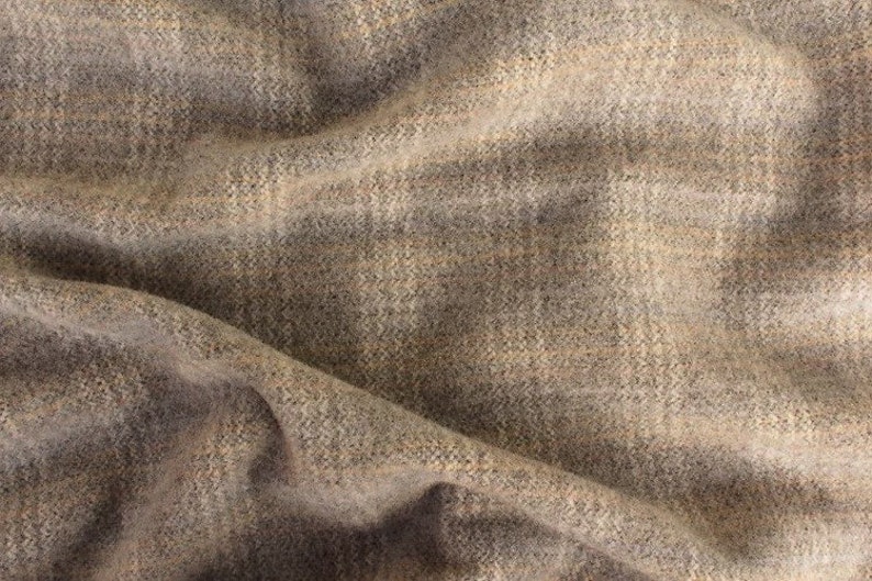 Wool Fabric Neutral Light Gray Plaid IMPORTANT See Chart Cut Size Based on Quantity Chosen Located in Item Description Below image 1