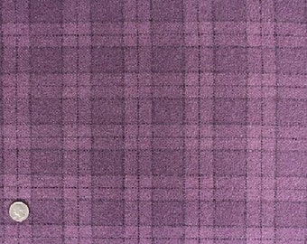 Wool Fabric - Purple Plaid - IMPORTANT - See Chart "Cut Size Based on Quantity Chosen" Located in "Item Description" Below