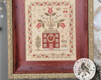 Primitive Cross Stitch Pattern ABC 123 Sampler by Brenda Gervais