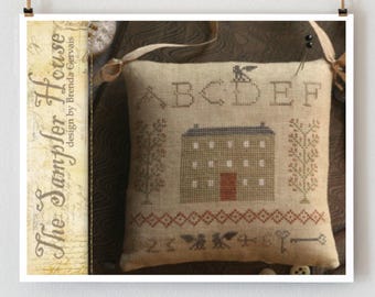 Primitive Cross Stitch Pattern The Sampler House by Brenda Gervais