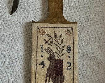 Primitive Cross Stitch Pattern - 1842 Rabbit