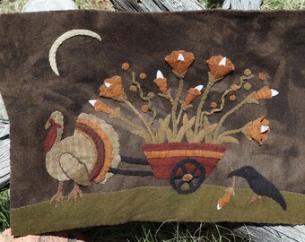 Wool Applique Pattern All About Fall designed by Laura Hakes - Kit Option Available using Hand-dyed Wool