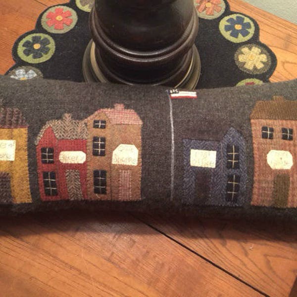 Wool Applique Pillow Etsy