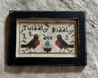 Primitive Cross Stitch Pattern - Twiddly Diddly Dee