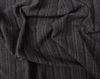 Mill-dyed Wool - Gray Black and Rust Stripe - IMPORTANT: See Description for Available Cut Sizes & Enter QUANTITY Based on Desired Cut Size