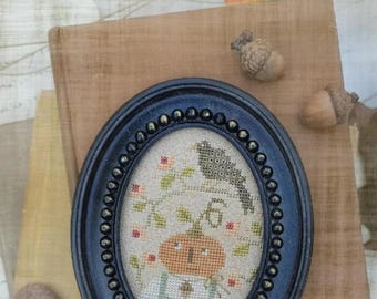 Primitive Cross Stitch Pattern Jack O. Lantern by Brenda Gervais