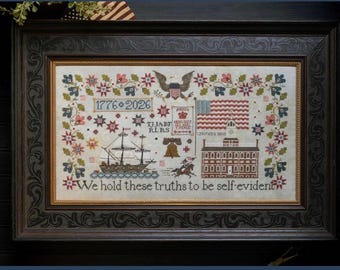 Cross Stitch Pattern America Two Hundred and Fifty by Plum Street Samplers
