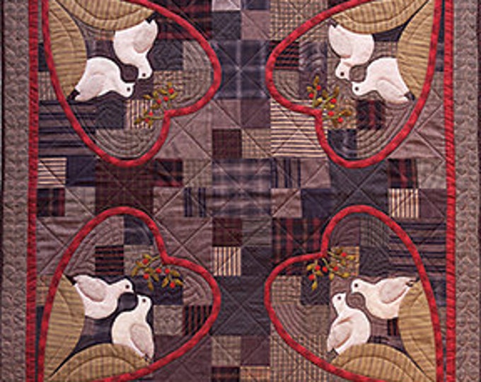 Primitive Folk Art Quilt Pattern Love Birds Quilt Pattern by Etsy