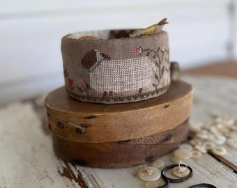 Cross Stitch Pattern Spring Parade Sewing Basket by Stacy Nash