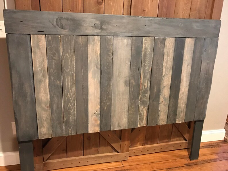 Rustic Gray Pallet Headboard Queen Headboard King Headboard Etsy