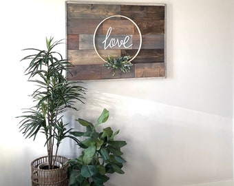 Rustic Love Sign, Bedroom Decor, farmhouse decor, reclaimed wood.