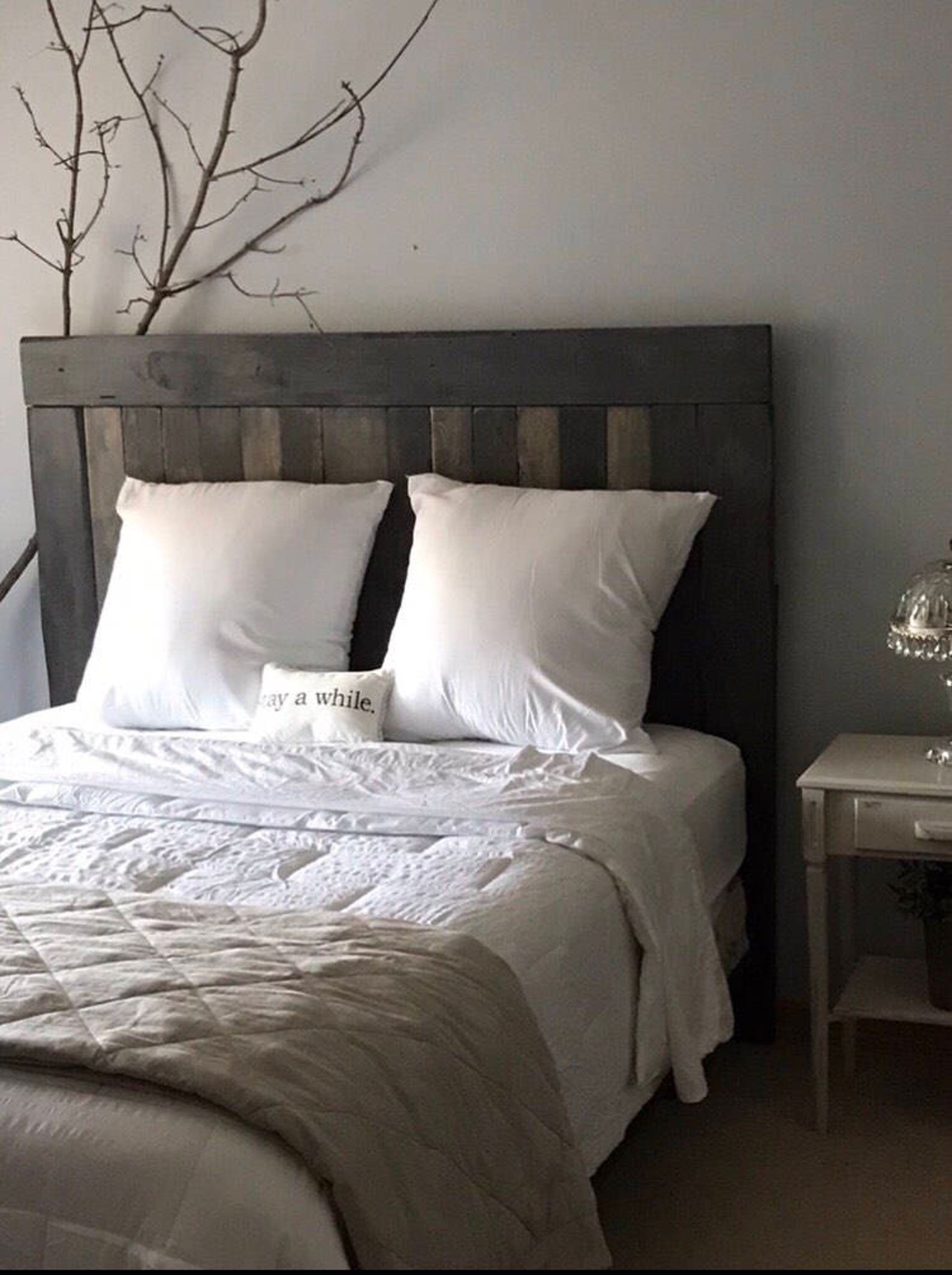 Rustic Gray Pallet Headboard Queen Headboard King Headboard Etsy