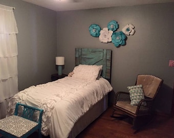 Rustic Headboard "Turquoise Barn Door"FREE shipping,