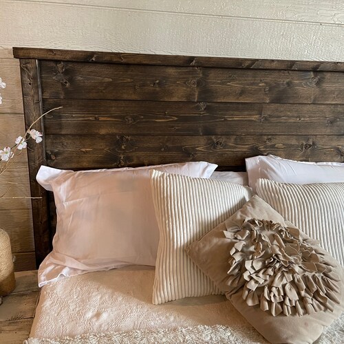Distressed Headboard dark Walnut Edward FREE Etsy