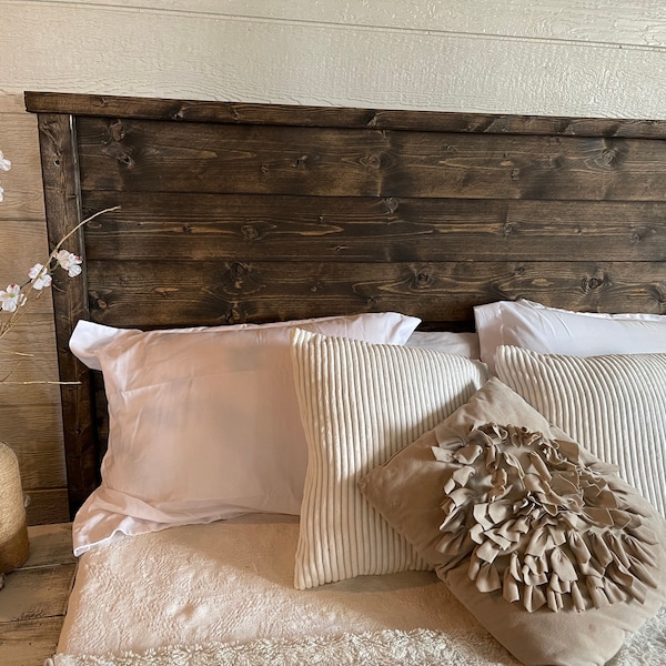 Distressed Headboard, "Dark Walnut Edward" FREE shipping, Rustic, wood headboard, queen headboard, king headboard, full headboard,