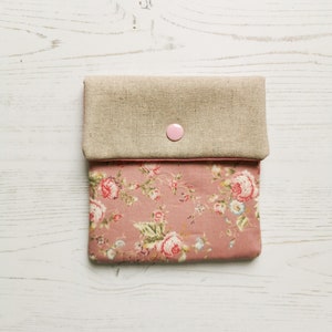 Small zipper pouch. Woman Essentials. Card wallet. Tea bags