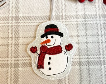 Fabric Tree Decoration - Christmas Snowman