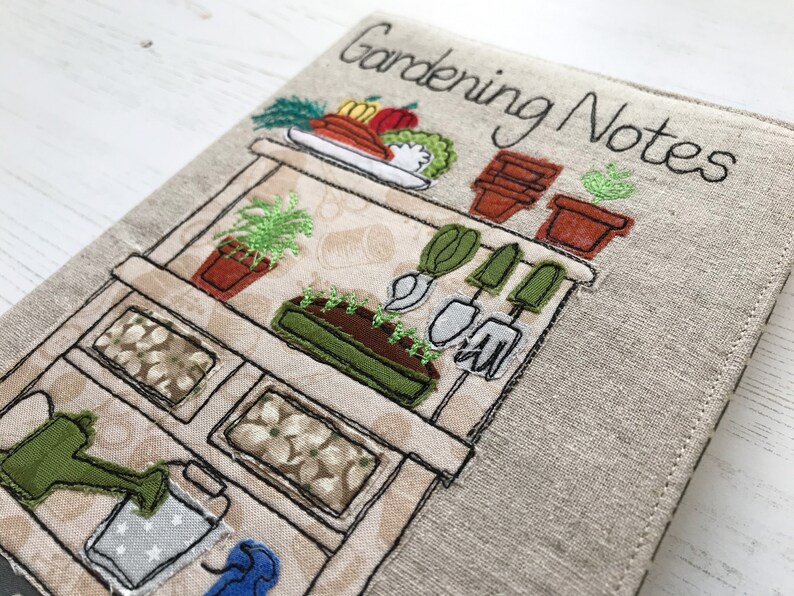 A5 Fabric Notebook Cover With Gardening Design Gardening Etsy