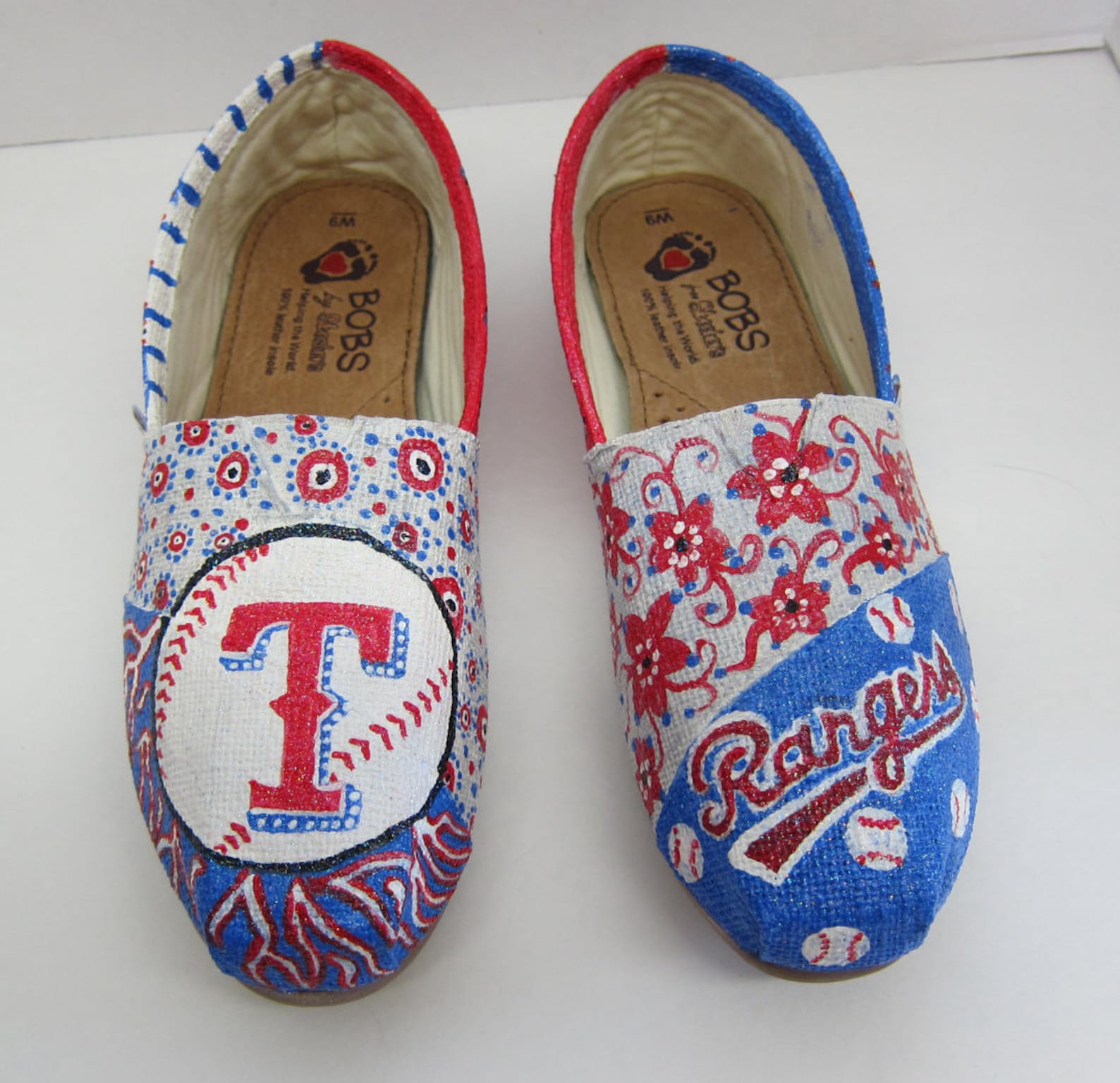 Hand Painted Texas Rangers Shoes Style D | Etsy
