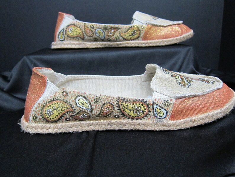 Crosses and Paisley Hand Painted Shoes Etsy