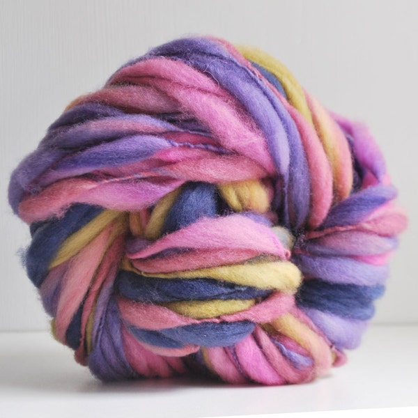 Thick and Thin Handspun Merino Yarn - 50 yards - Flora