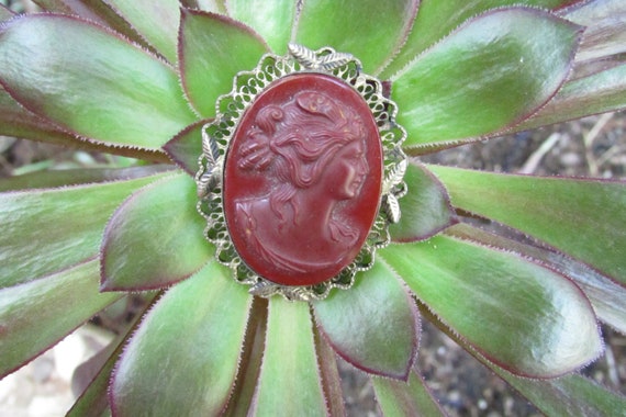 Vintage cameo Pendant or Brooch Pin Victorian Cos… - image 7