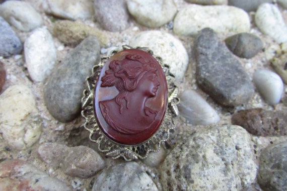 Vintage cameo Pendant or Brooch Pin Victorian Cos… - image 3