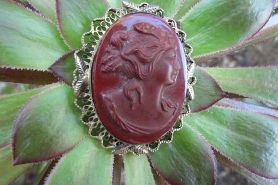 Vintage cameo Pendant or Brooch Pin Victorian Cos… - image 5