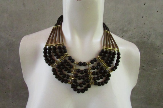 Collier Ras De Cou Ethnique En Perles De Bois – Style Bohème – Neuf Avec étiquettes