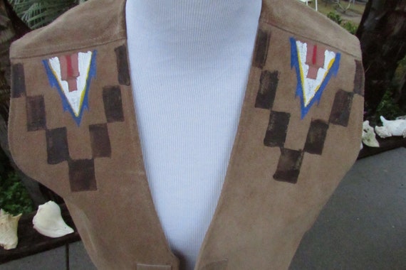 Vintage Suede Calvin Klein Sport Vest Cowgirl Pai… - image 3