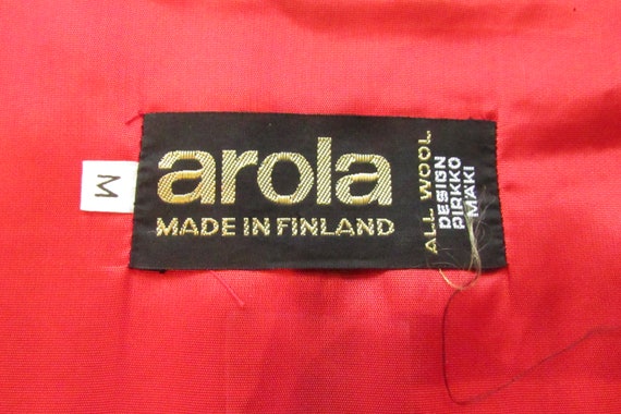 Vintage Arola Finland Wool Dress Pirkko Maki Red … - image 9