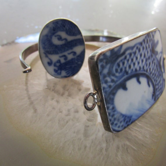 Sterling Silver Ring and Bracelet set with Blue a… - image 4