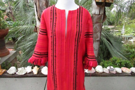 Vintage Arola Finland Wool Dress Pirkko Maki Red … - image 3