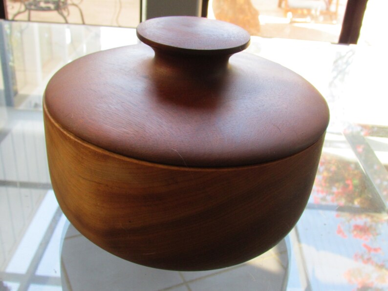 Vintage Hiltop Oregon Myrtlewood Covered Wood Bowl