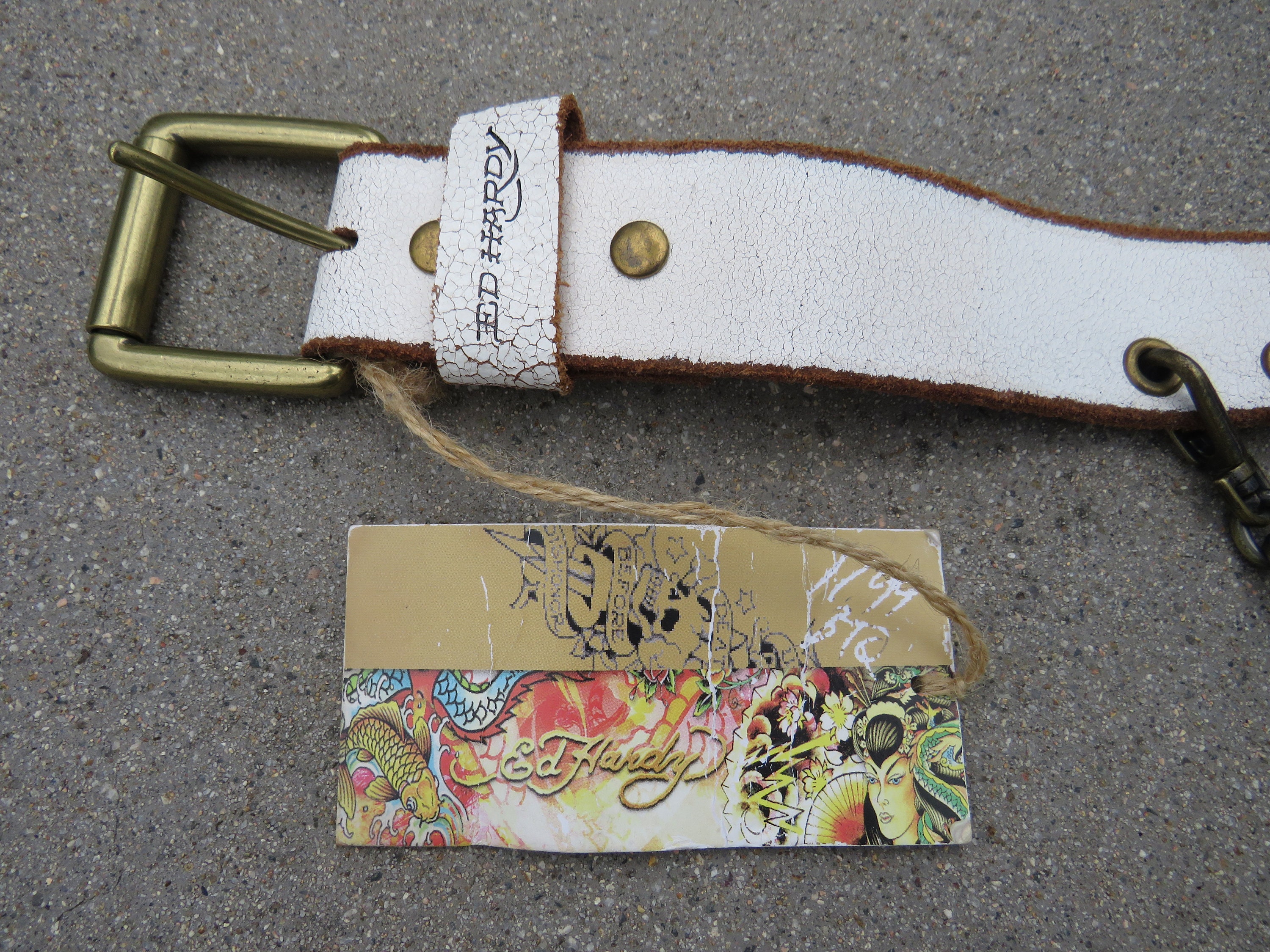 Vintage Ed Hardy Belt Vintage Ed Hardy Handmade Genuine Leather Belt... | Depop main image 4
