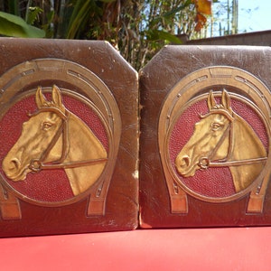 Vintage horse bookends signed Durano Chicago