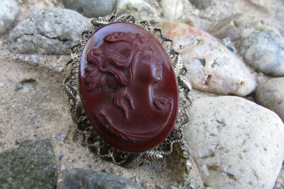 Vintage cameo Pendant or Brooch Pin Victorian Cos… - image 2