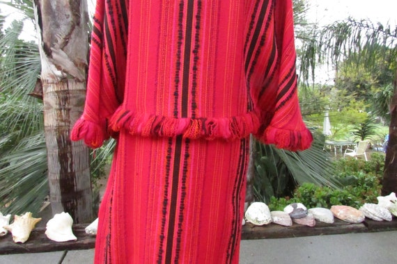 Vintage Arola Finland Wool Dress Pirkko Maki Red … - image 7