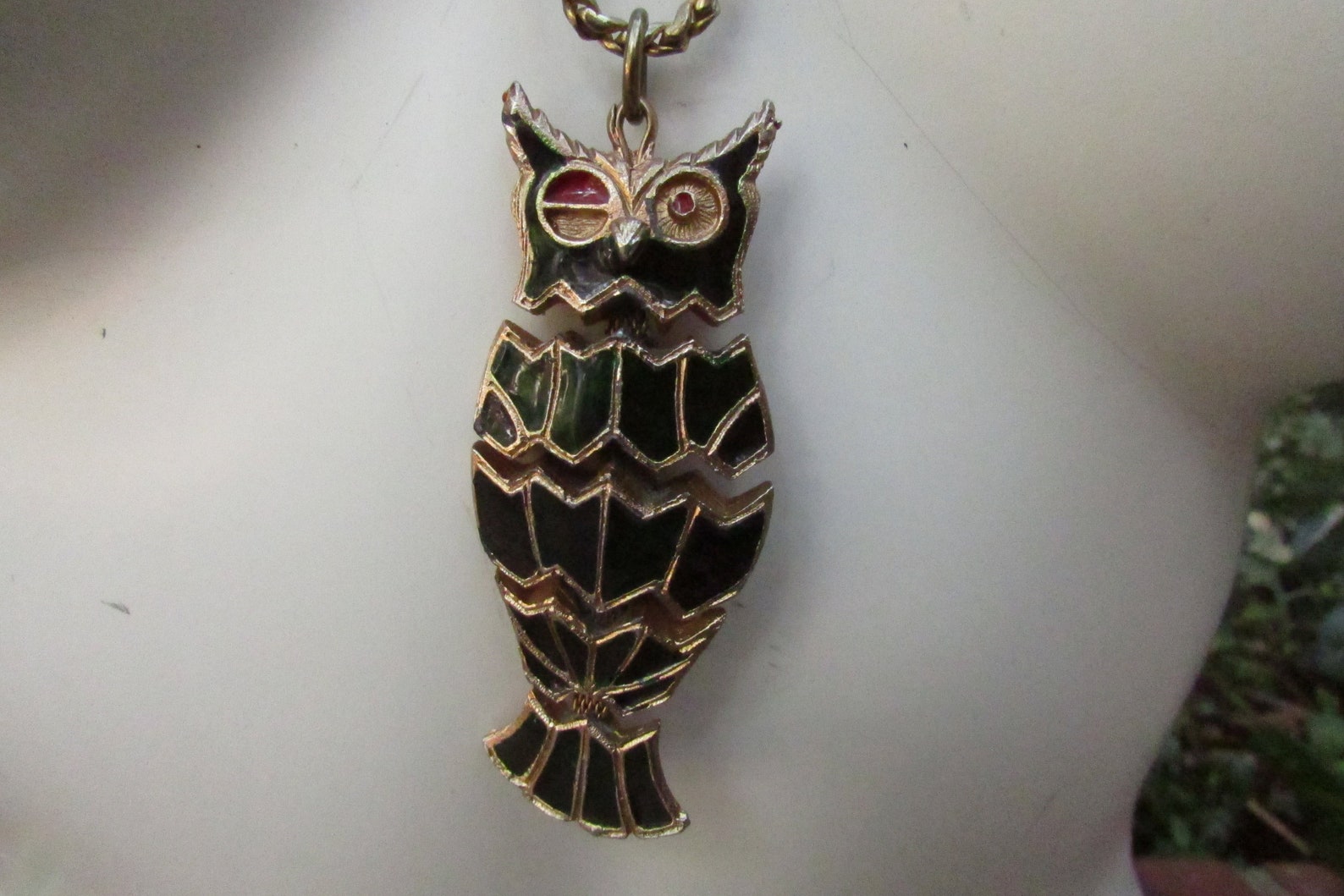 Vintage Articulated Owl Necklace Costume Jewelry Owl Has 2 Etsy