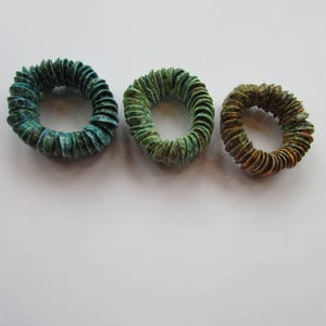 Sea Shell Bracelet elastic band stretchable 2 colors green & blue orange mix Organic shell jewelry boho bracelet surfer mermaids Summer fun