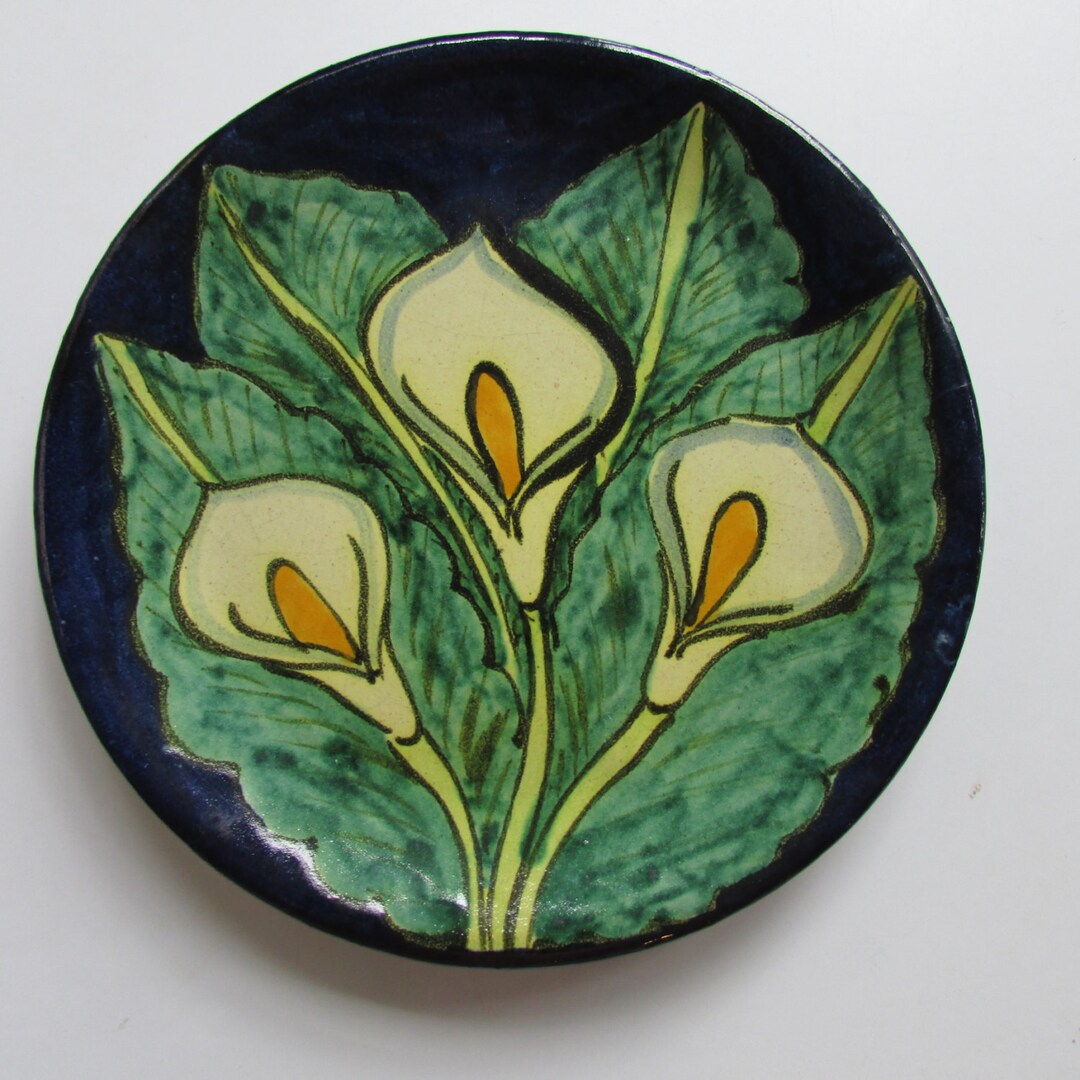 Mexican Pottery Plate Handpainted Decorative Bright Vivid - Etsy