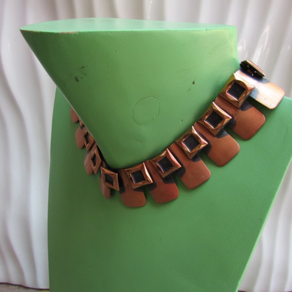 Vintage Renor Copper Statement Collar necklace mo… - image 4