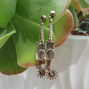 Sterling Silver spur earrings Dangle earrings horses western Cowgirl Jewelry Southwest horseback riding