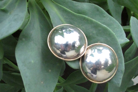 Vintage sterling silver and brass round large cir… - image 1