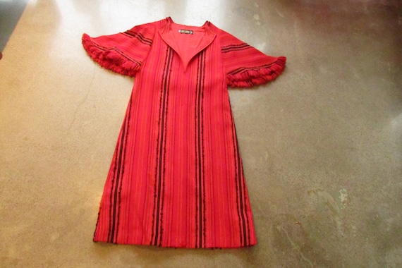 Vintage Arola Finland Wool Dress Pirkko Maki Red … - image 10