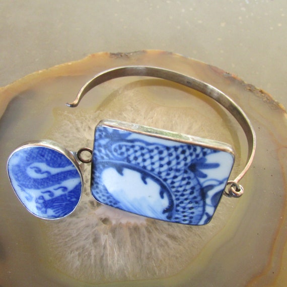 Sterling Silver Ring and Bracelet set with Blue a… - image 8