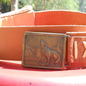 Indiana Metal Craft belt buckle with leather belt and pouch 1976