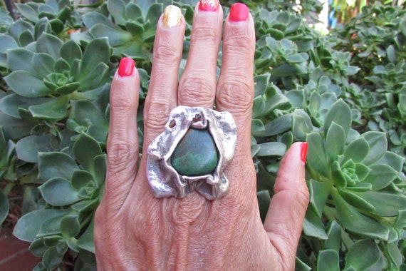 Vintage Large Statement Ring brutalist  Modern St… - image 4