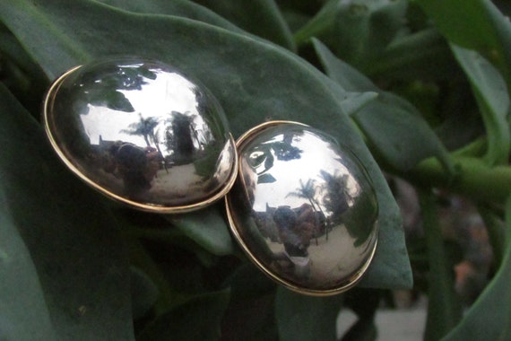 Vintage sterling silver and brass round large cir… - image 2
