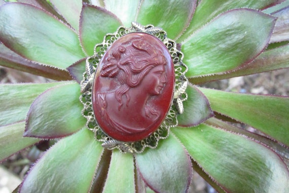 Vintage cameo Pendant or Brooch Pin Victorian Cos… - image 6